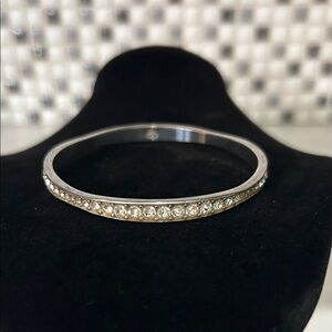 Brighton Light Hearted Crystal Silver Bangle Bracelet